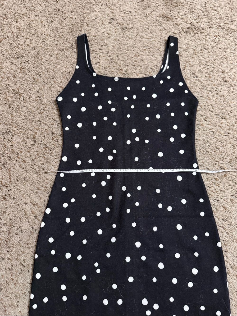 Classic Zara Black Polka Dot Bodycon Dress - Sleek Women's Summer Style - Picture 4 of 5